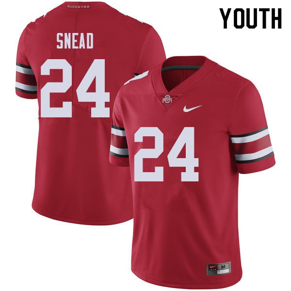 Ohio State Buckeyes #24 Brian Snead Youth Player Jersey Red OSU51618